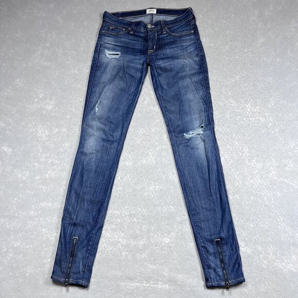 HUDSON Juliette Jeans Womens Size 27 Blue Refine Super Skinny Jeans Zip Front - Picture 1 of 15